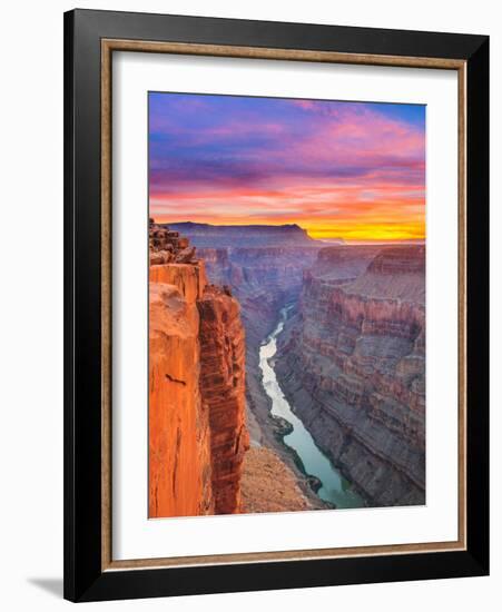 Sunrise over the Colorado River at Toroweap Overlook in Grand Canyon National Park, Arizona-John Lambing-Framed Photographic Print