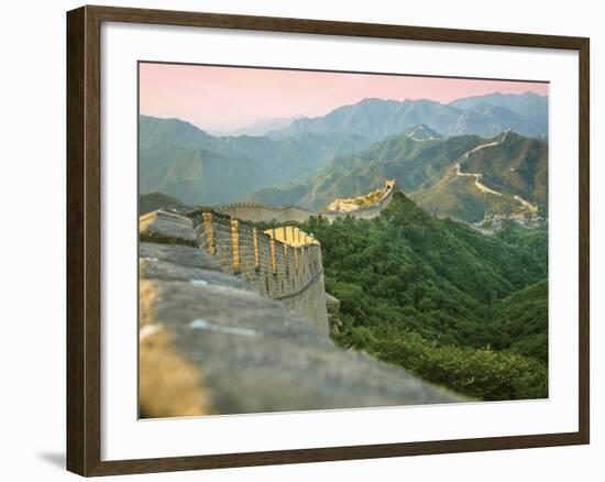 Sunrise over the Mutianyu Section of the Great Wall, Huairou County, China-Miva Stock-Framed Photographic Print