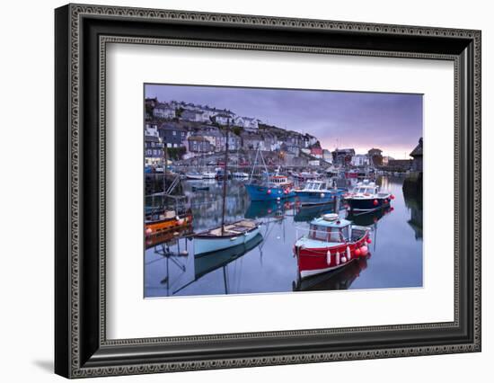 Sunrise over the Picturesque Harbour at Mevagissey, Cornwall, England. Spring-Adam Burton-Framed Photographic Print