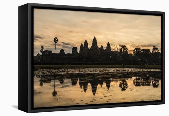 Sunrise over the West Entrance to Angkor Wat, Angkor, Siem Reap, Cambodia-Michael Nolan-Framed Premier Image Canvas