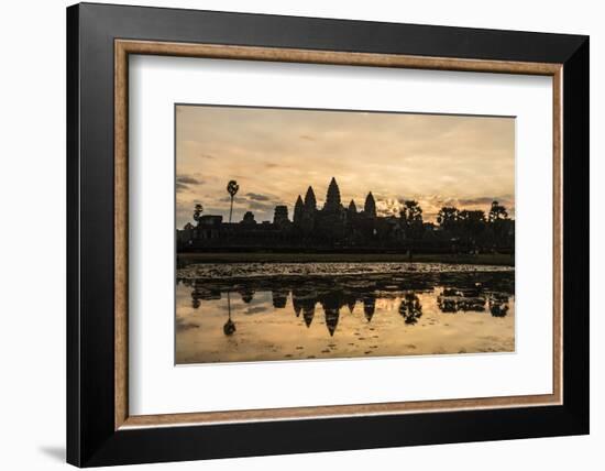 Sunrise over the West Entrance to Angkor Wat, Angkor, Siem Reap, Cambodia-Michael Nolan-Framed Photographic Print