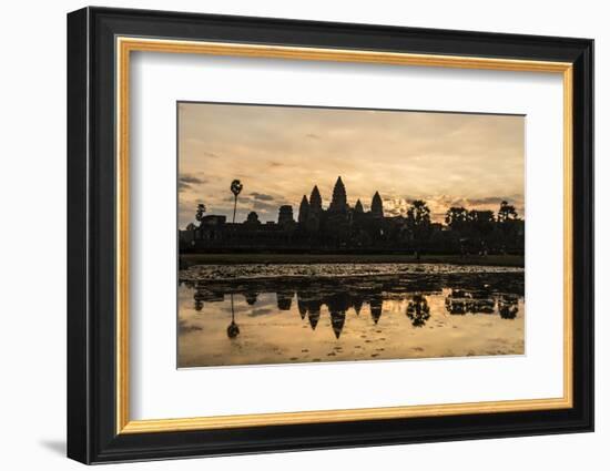 Sunrise over the West Entrance to Angkor Wat, Angkor, Siem Reap, Cambodia-Michael Nolan-Framed Photographic Print