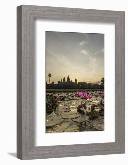 Sunrise over the West Entrance to Angkor Wat, Angkor, Siem Reap, Cambodia-Michael Nolan-Framed Photographic Print