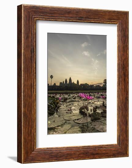 Sunrise over the West Entrance to Angkor Wat, Angkor, Siem Reap, Cambodia-Michael Nolan-Framed Photographic Print