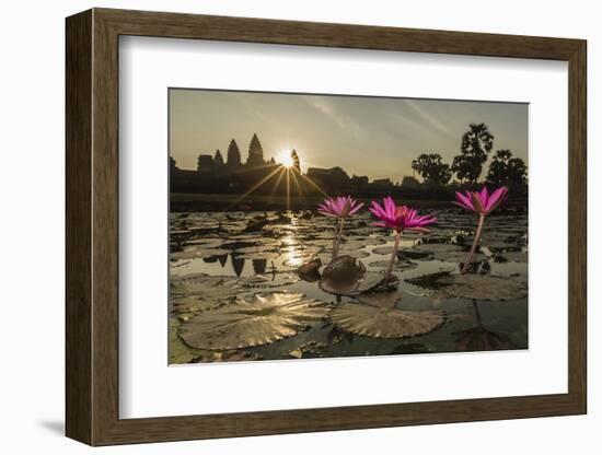 Sunrise over the West Entrance to Angkor Wat, Angkor, Siem Reap, Cambodia-Michael Nolan-Framed Photographic Print