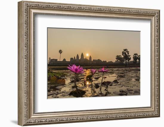 Sunrise over the West Entrance to Angkor Wat, Angkor, Siem Reap, Cambodia-Michael Nolan-Framed Photographic Print