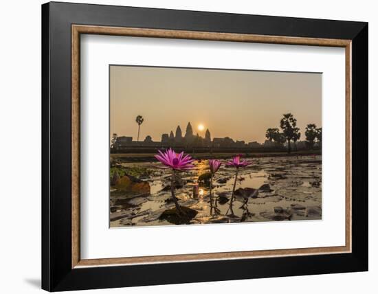 Sunrise over the West Entrance to Angkor Wat, Angkor, Siem Reap, Cambodia-Michael Nolan-Framed Photographic Print