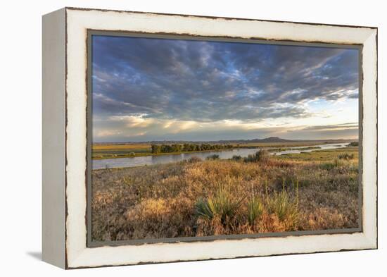 Sunrise over the Yellowstone River near Terry, Montana, USA-Chuck Haney-Framed Premier Image Canvas