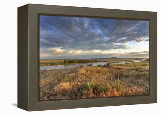 Sunrise over the Yellowstone River near Terry, Montana, USA-Chuck Haney-Framed Premier Image Canvas