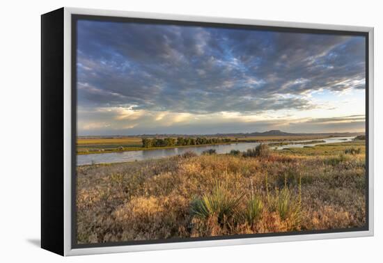 Sunrise over the Yellowstone River near Terry, Montana, USA-Chuck Haney-Framed Premier Image Canvas