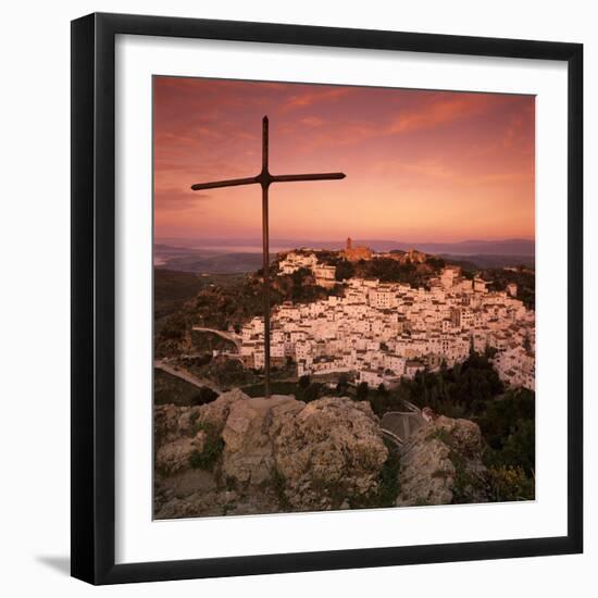 Sunrise over Typical White Andalucian Village, Casares, Andalucia, Spain, Europe-Stuart Black-Framed Photographic Print