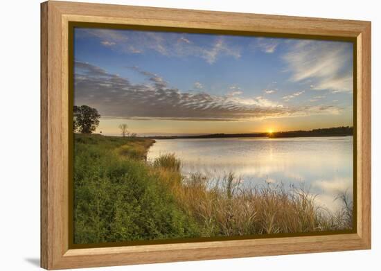 Sunrise over Wetlands at Arrowwood NWR, North Dakota, USA-Chuck Haney-Framed Premier Image Canvas