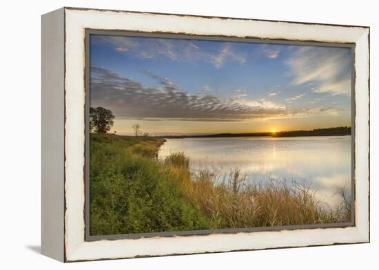 Sunrise over Wetlands at Arrowwood NWR, North Dakota, USA-Chuck Haney-Framed Premier Image Canvas