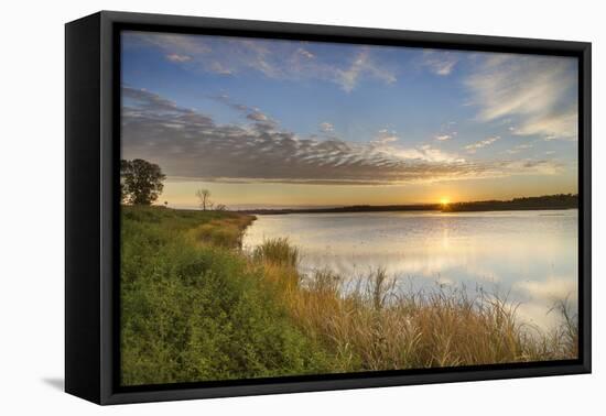 Sunrise over Wetlands at Arrowwood NWR, North Dakota, USA-Chuck Haney-Framed Premier Image Canvas