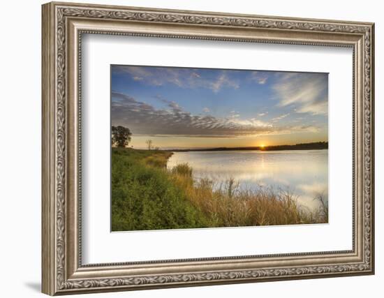 Sunrise over Wetlands at Arrowwood NWR, North Dakota, USA-Chuck Haney-Framed Photographic Print