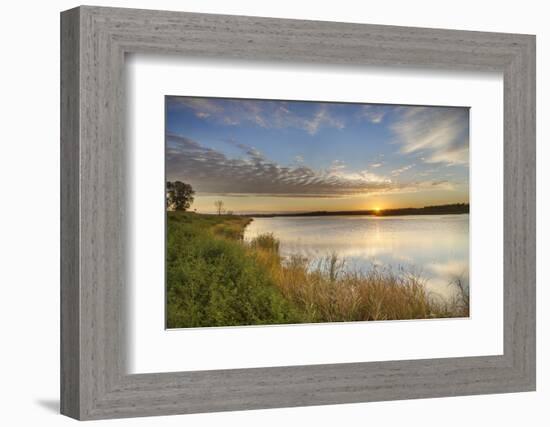 Sunrise over Wetlands at Arrowwood NWR, North Dakota, USA-Chuck Haney-Framed Photographic Print