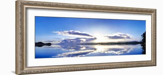 Sunrise reflected on water, Mangawhai, Northland, New Zealand-Panoramic Images-Framed Premium Photographic Print