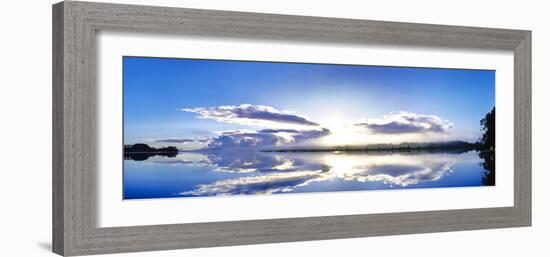 Sunrise reflected on water, Mangawhai, Northland, New Zealand-Panoramic Images-Framed Photographic Print