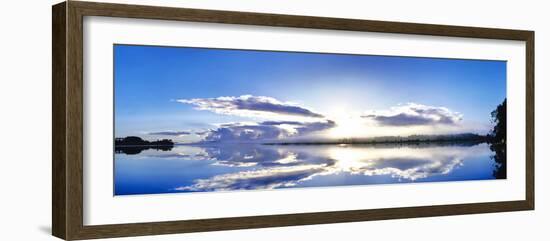 Sunrise reflected on water, Mangawhai, Northland, New Zealand-Panoramic Images-Framed Photographic Print