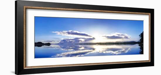 Sunrise reflected on water, Mangawhai, Northland, New Zealand-Panoramic Images-Framed Photographic Print
