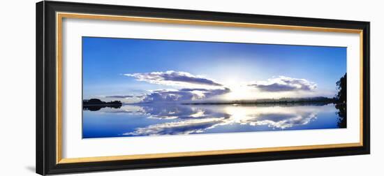 Sunrise reflected on water, Mangawhai, Northland, New Zealand-Panoramic Images-Framed Photographic Print