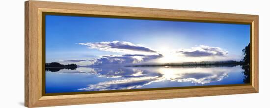 Sunrise reflected on water, Mangawhai, Northland, New Zealand-Panoramic Images-Framed Premier Image Canvas