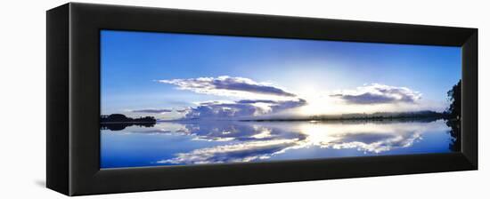 Sunrise reflected on water, Mangawhai, Northland, New Zealand-Panoramic Images-Framed Premier Image Canvas