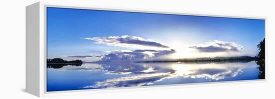 Sunrise reflected on water, Mangawhai, Northland, New Zealand-Panoramic Images-Framed Premier Image Canvas