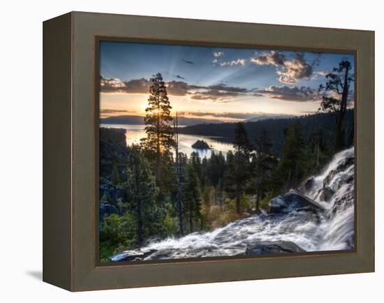 Sunrise Reflecting Off the Waters of Emerald Bay and Eagle Falls, South Lake Tahoe, Ca-Brad Beck-Framed Premier Image Canvas