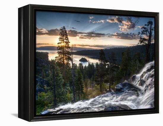Sunrise Reflecting Off the Waters of Emerald Bay and Eagle Falls, South Lake Tahoe, Ca-Brad Beck-Framed Premier Image Canvas