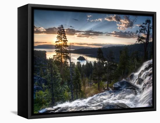 Sunrise Reflecting Off the Waters of Emerald Bay and Eagle Falls, South Lake Tahoe, Ca-Brad Beck-Framed Premier Image Canvas