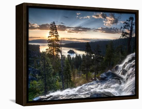 Sunrise Reflecting Off the Waters of Emerald Bay and Eagle Falls, South Lake Tahoe, Ca-Brad Beck-Framed Premier Image Canvas