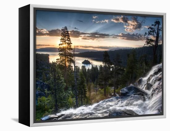 Sunrise Reflecting Off the Waters of Emerald Bay and Eagle Falls, South Lake Tahoe, Ca-Brad Beck-Framed Premier Image Canvas