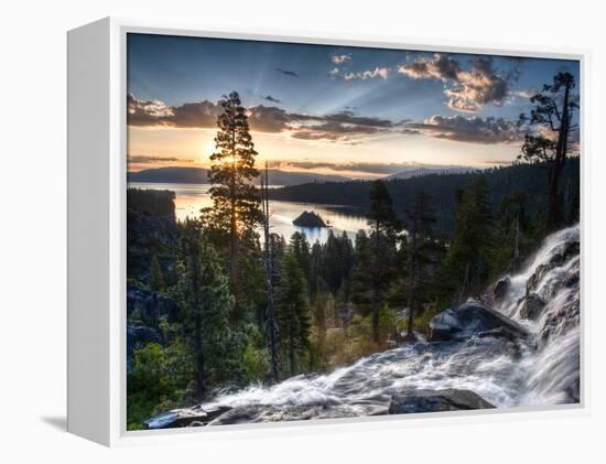 Sunrise Reflecting Off the Waters of Emerald Bay and Eagle Falls, South Lake Tahoe, Ca-Brad Beck-Framed Premier Image Canvas