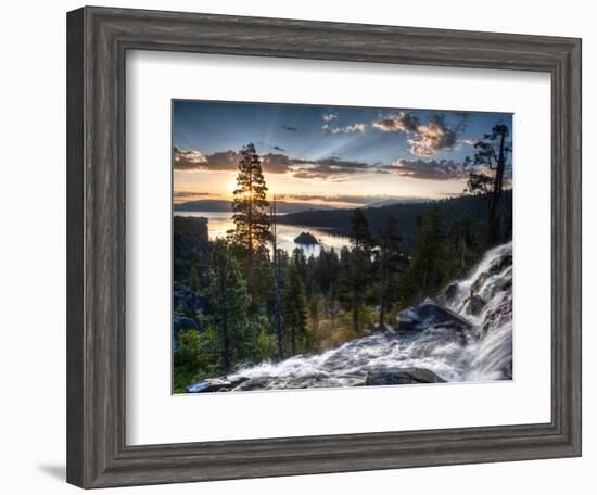 Sunrise Reflecting Off the Waters of Emerald Bay and Eagle Falls, South Lake Tahoe, Ca-Brad Beck-Framed Photographic Print