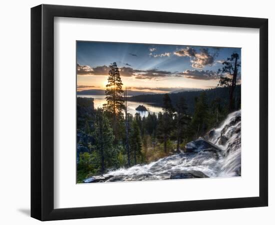 Sunrise Reflecting Off the Waters of Emerald Bay and Eagle Falls, South Lake Tahoe, Ca-Brad Beck-Framed Photographic Print