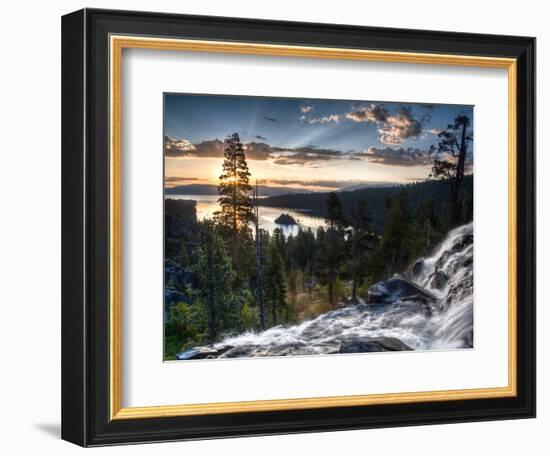 Sunrise Reflecting Off the Waters of Emerald Bay and Eagle Falls, South Lake Tahoe, Ca-Brad Beck-Framed Photographic Print