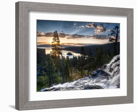 Sunrise Reflecting Off the Waters of Emerald Bay and Eagle Falls, South Lake Tahoe, Ca-Brad Beck-Framed Photographic Print