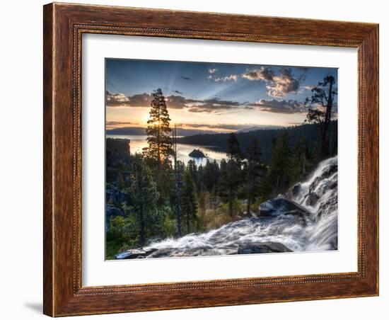 Sunrise Reflecting Off the Waters of Emerald Bay and Eagle Falls, South Lake Tahoe, Ca-Brad Beck-Framed Photographic Print