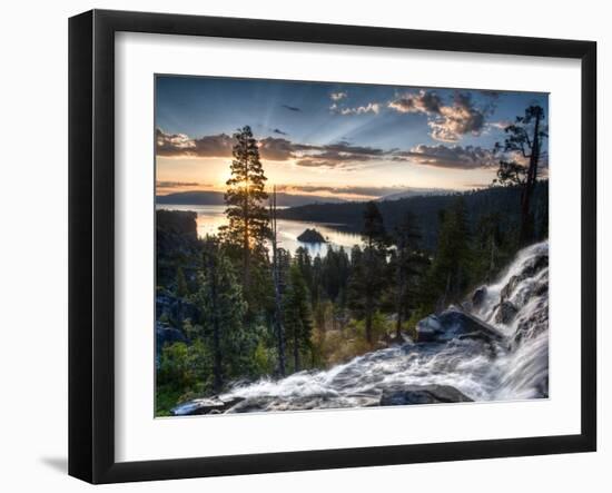 Sunrise Reflecting Off the Waters of Emerald Bay and Eagle Falls, South Lake Tahoe, Ca-Brad Beck-Framed Photographic Print