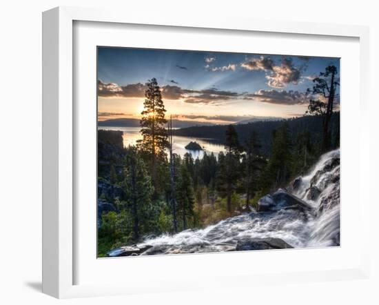 Sunrise Reflecting Off the Waters of Emerald Bay and Eagle Falls, South Lake Tahoe, Ca-Brad Beck-Framed Photographic Print