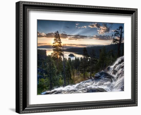 Sunrise Reflecting Off the Waters of Emerald Bay and Eagle Falls, South Lake Tahoe, Ca-Brad Beck-Framed Photographic Print
