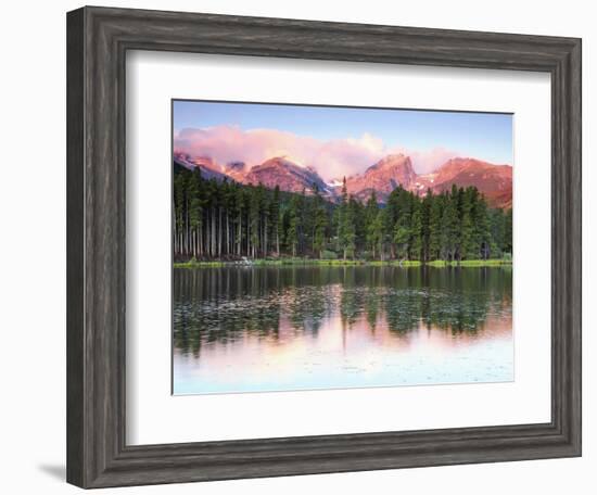 Sunrise Reflections on Sprague Lake, Rocky Mountain National Park, Colorado, USA-Michel Hersen-Framed Photographic Print