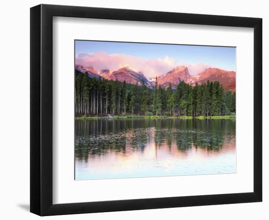 Sunrise Reflections on Sprague Lake, Rocky Mountain National Park, Colorado, USA-Michel Hersen-Framed Photographic Print