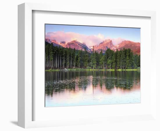 Sunrise Reflections on Sprague Lake, Rocky Mountain National Park, Colorado, USA-Michel Hersen-Framed Photographic Print