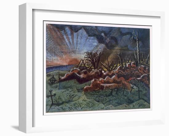 Sunrise, Ruins of a Hospice, Northwest of Wytschaete, Destroyed by Bombardment in 1917-Paul Nash-Framed Giclee Print