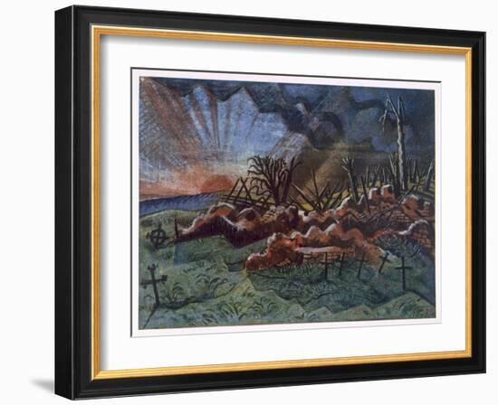 Sunrise, Ruins of a Hospice, Northwest of Wytschaete, Destroyed by Bombardment in 1917-Paul Nash-Framed Giclee Print