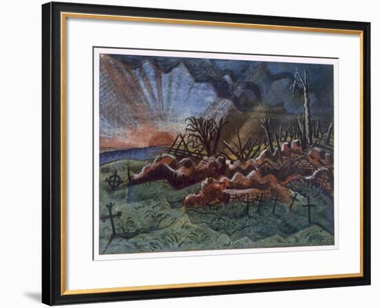 Sunrise, Ruins of a Hospice, Northwest of Wytschaete, Destroyed by Bombardment in 1917-Paul Nash-Framed Giclee Print