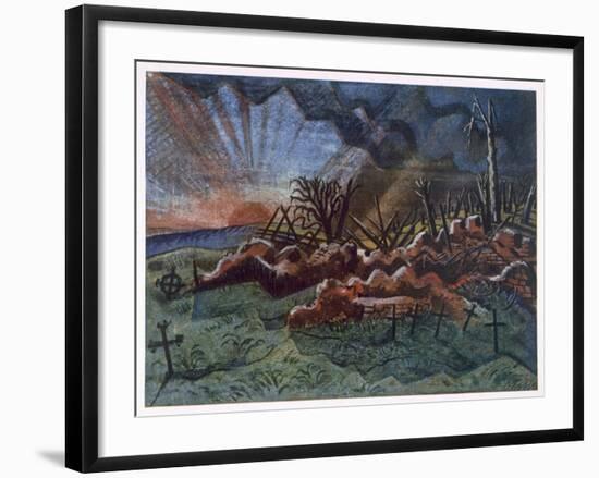 Sunrise, Ruins of a Hospice, Northwest of Wytschaete, Destroyed by Bombardment in 1917-Paul Nash-Framed Giclee Print