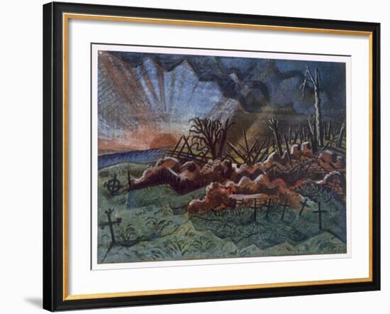 Sunrise, Ruins of a Hospice, Northwest of Wytschaete, Destroyed by Bombardment in 1917-Paul Nash-Framed Giclee Print